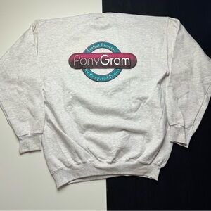 Vintage 90s Ponygram White Crewneck Sweatshirt Ultimate Hanes Size Large